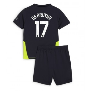 Manchester City Kevin De Bruyne #17 Dětské Venkovní dres komplet 2024-25 Krátký Rukáv (+ trenýrky)